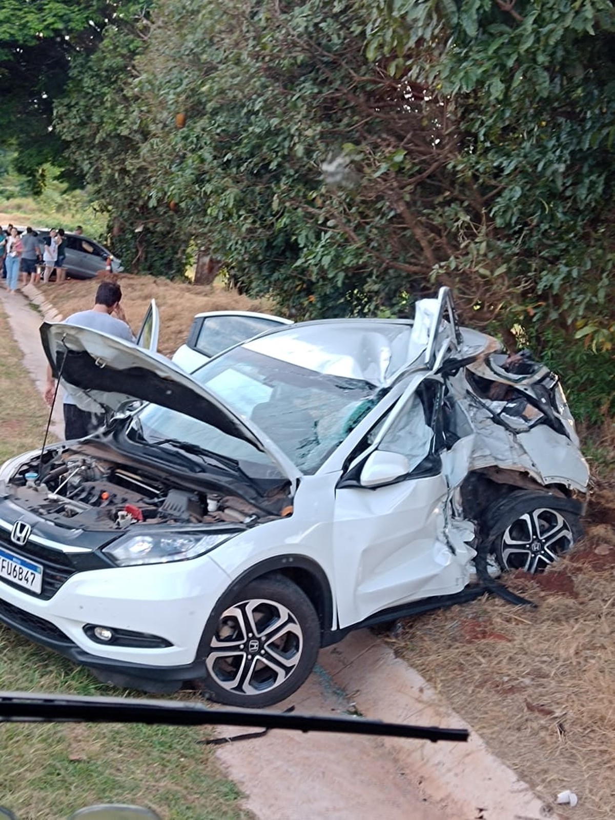 Quatro pessoas ficam feridas após caminhão bater na traseira de carro no interior de SP