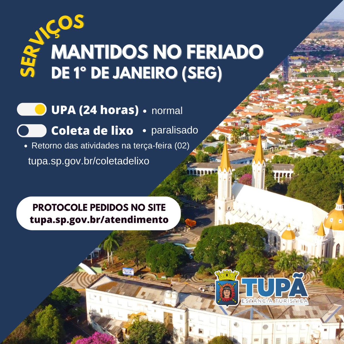 Prefeitura de Tupã decreta ponto facultativo na terça-feira