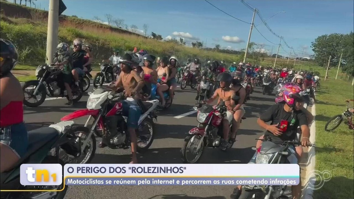 Grupo de motociclistas em ‘rolezinho’ causa desordem e desrespeito a leis de trânsito no centro-oeste paulista | Bauru e Marília