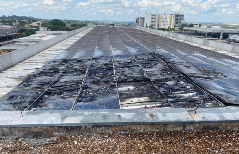 Princípio de incêndio atinge sistema fotovoltaico do HC de Marília