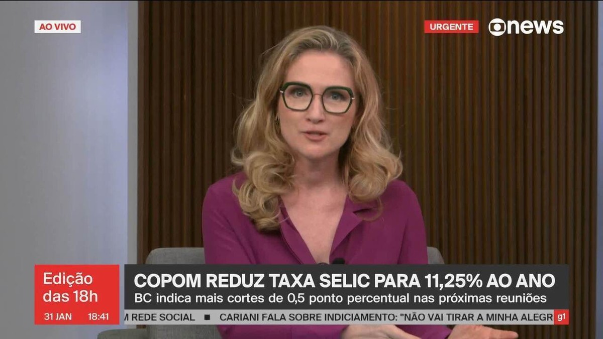 Na primeira reunião de 2024, Copom faz novo corte na Selic; taxa básica de juros cai para 11,25% | Economia