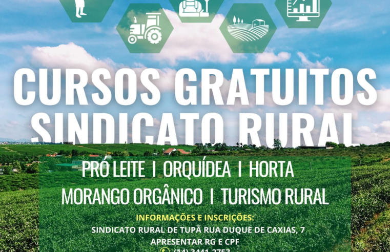 Sindicato Rural está com inscrições abertas para 5 cursos | Tupã é minha cidade