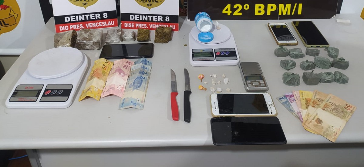 Durante operação policial, trio é preso com porções de maconha, crack e cocaína em Pres. Venceslau | Presidente Prudente e Região