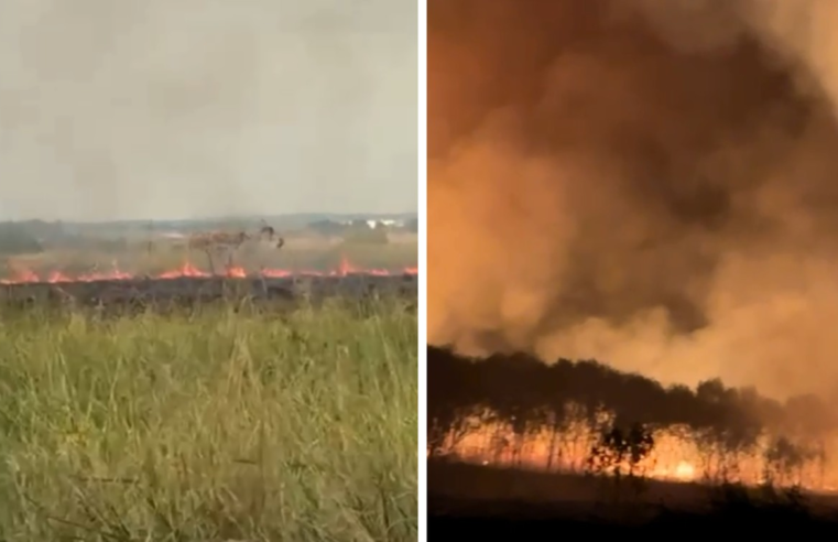 Incêndio atinge área próxima ao Aeroporto Municipal de Ourinhos | Bauru e Marília