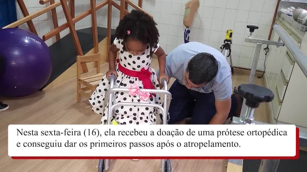 Menina de 3 anos que teve perna amputada em atropelamento por motorista bêbado recebe doação de prótese ortopédica; VÍDEO | Presidente Prudente e Região