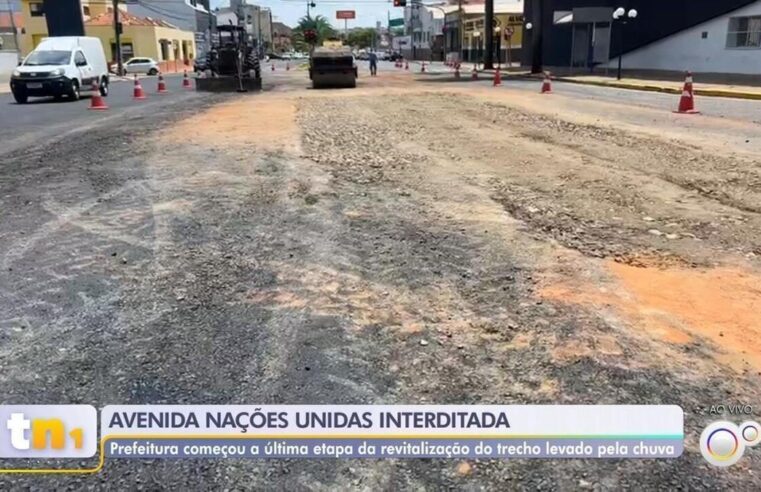 Obras de recuperação da Avenida Nações Unidas após temporal chegam à fase final em Bauru | Bauru e Marília