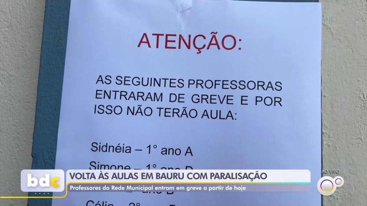 Paralisação de professores afeta início do ano letivo em escolas municipais de Bauru | Bauru e Marília