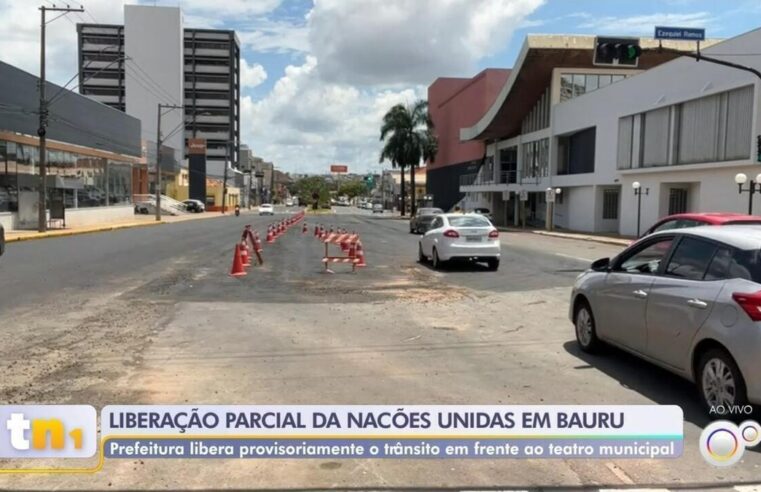 Trecho da Avenida Nações Unidas atingido pela chuva em Bauru tem trânsito liberado