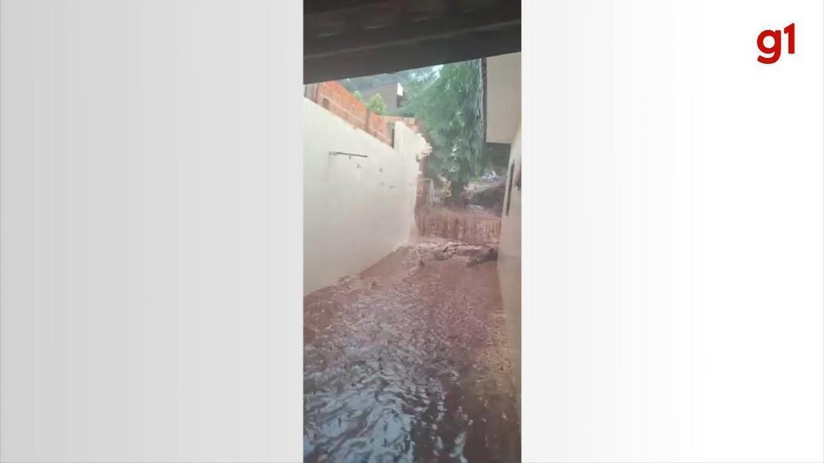 VÍDEO: Moradora registra momento em que enxurrada invade casa após derrubar muro em Santa Cruz do Rio Pardo | Bauru e Marília