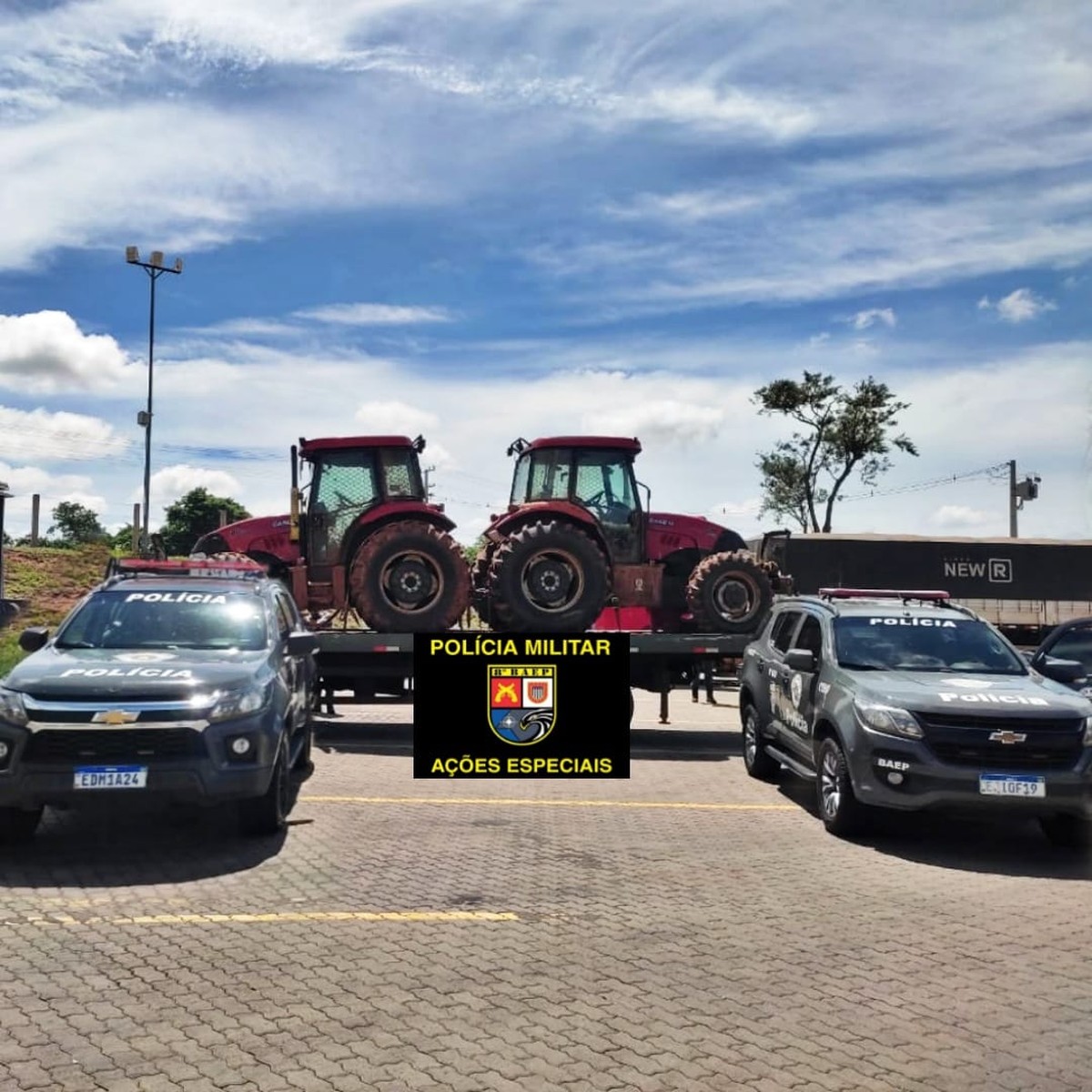 Polícia Militar intercepta tratores agrícolas furtados no interior de SP e que seriam levados até a fronteira com o Paraguai | Presidente Prudente e Região