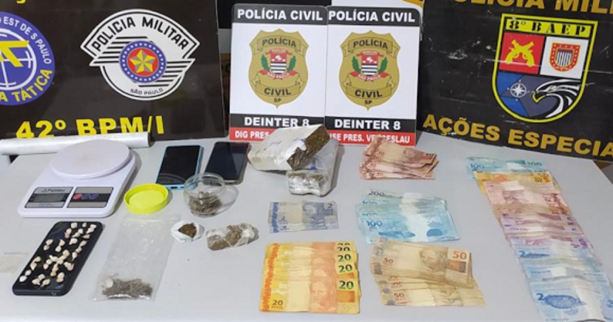 Em operação policial, dois homens são presos com porções de maconha e crack em Pres. Epitácio