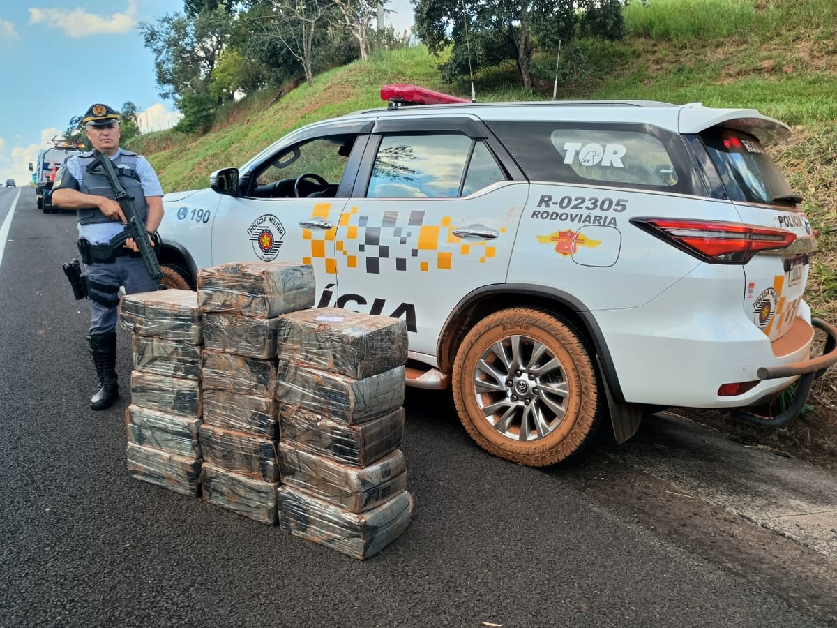 Polícia encontra 240 quilos de maconha após motorista fugir de abordagem no interior de SP