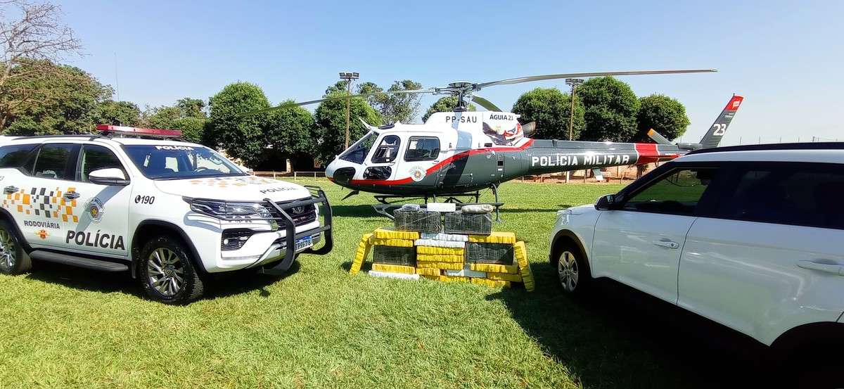 Após ser localizado pelo Águia da PM, motorista é preso com mais de 400 tijolos de maconha em Pongaí