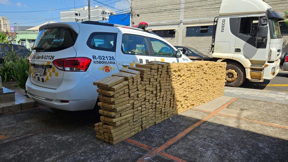 Motorista abandona caminhão com 1,5 tonelada de maconha e foge para canavial no interior de SP