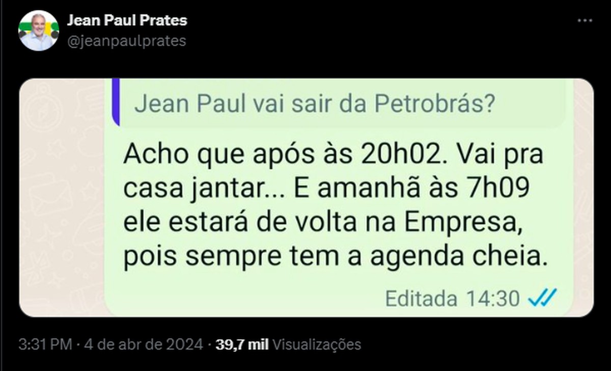 Presidente da Petrobras ironiza rumores sobre saída da empresa e diz que ‘vai pra casa jantar’ | Economia